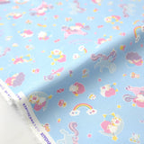 Sanrio Twin Stars Pop Unicorn Glitter - Cotton Canvas - Blue - 50cm