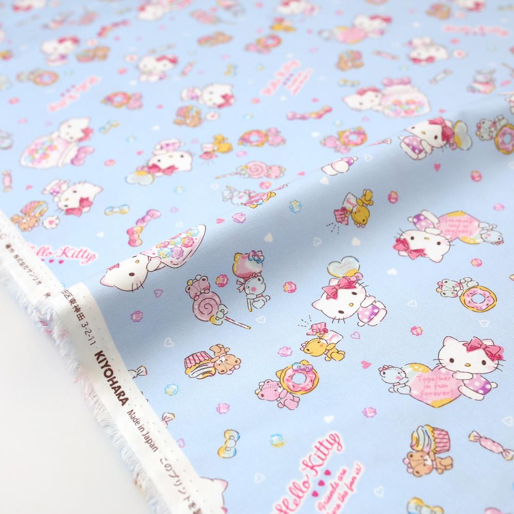 Sanrio Hello Kitty Sweets - Cotton Canvas - Blue - 50cm