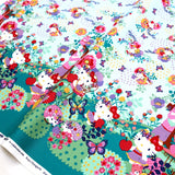 Hello Kitty Sanrio Kayo Horaguchi Soft Canvas - Blue - 50cm - Nekoneko Fabric