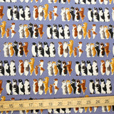 Kokka Mofusand Cats Collage Cotton Oxford - Blue - 50cm