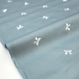 Kokochi Embroidered Ribbon Washer Finish Cotton Broad - Light Blue - 50cm