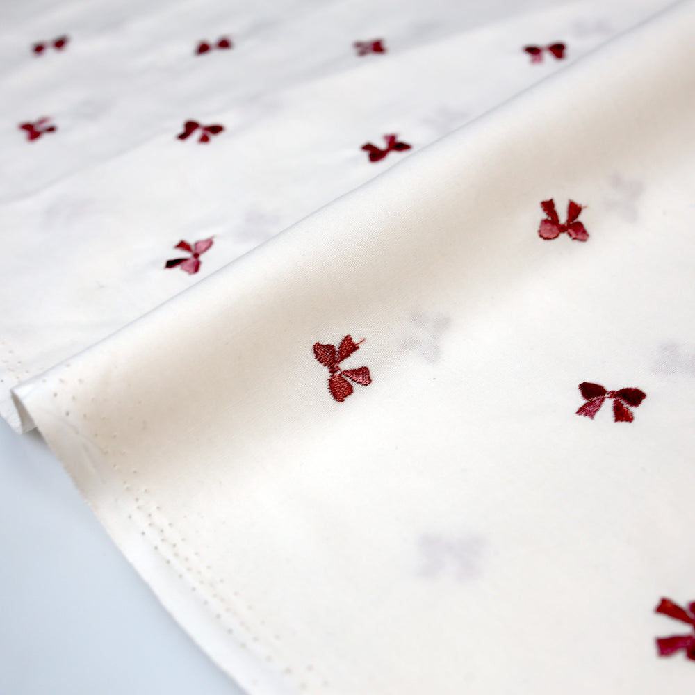 Kokochi Embroidered Ribbon Washer Finish Cotton Broad - Beige Pink - 50cm