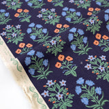Cotton + Steel Rifle Paper Co Camont Mughal Rose Canvas - Navy - Half Yard