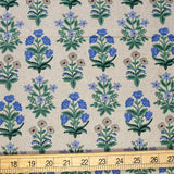 Cotton + Steel Rifle Paper Co Camont Mughal Rose Canvas - Blue - Half Yard