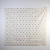 Remnant - Kokochi Embroidered Ribbon Washer Finish Cotton Broad - Beige Blue - 1m