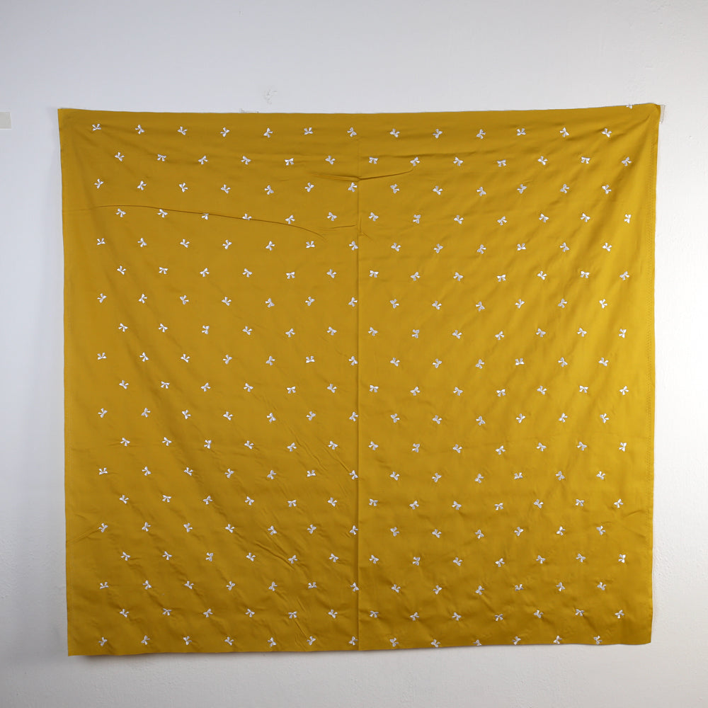 Kokochi Embroidered Ribbon Washer Finish Cotton Broad - Mustard - 50cm