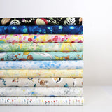 Kokka Paper Message Cotton Sheeting - Forest Flowers 1A - 50cm
