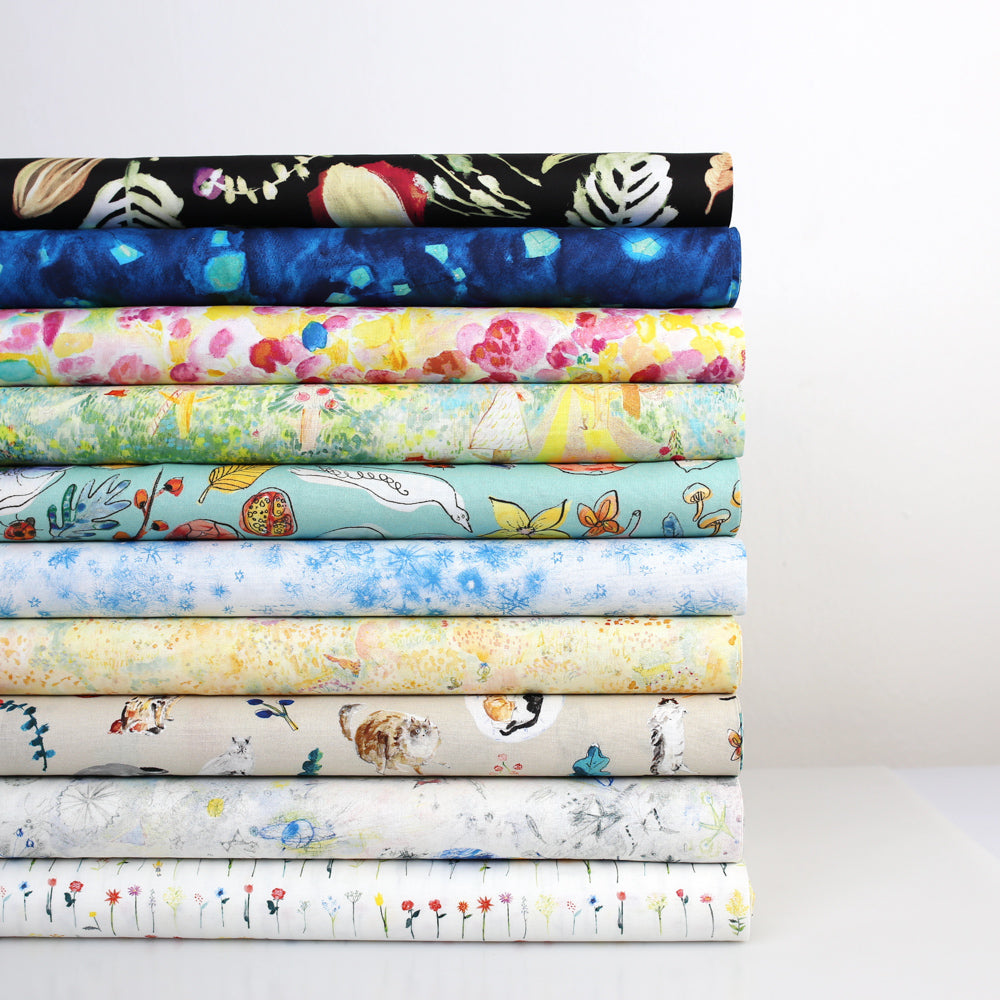 Kokka Paper Message Cotton Sheeting - Animal Country 9A - 50cm