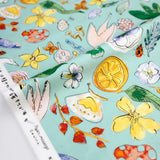 Kokka Paper Message Cotton Sheeting - Forest Flowers 1A - 50cm