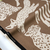 Kokka Echino Animal Canvas - Khaki - 50cm
