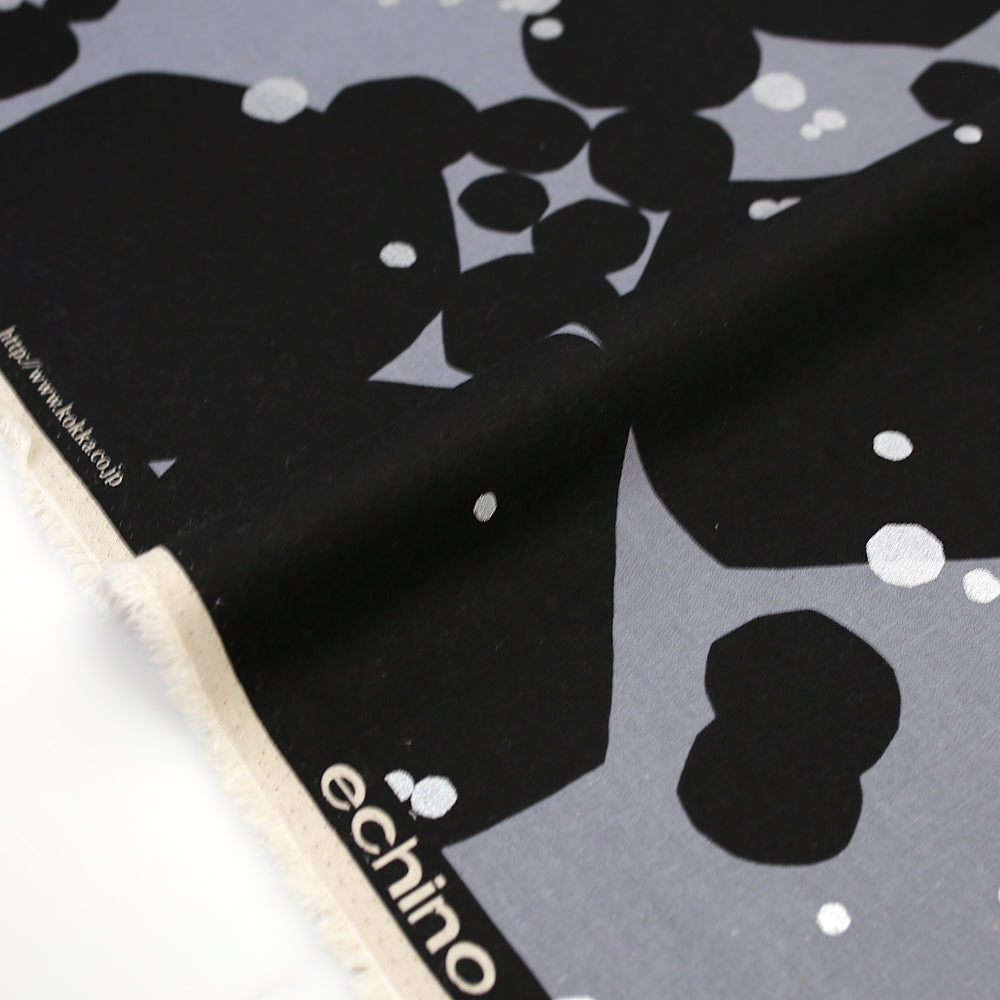 Kokka Echino Large Dots Canvas - Grey - 50cm