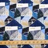 Kokka Keshiki Jutakugai Cotton Linen Soft Canvas - Blue B - 50cm