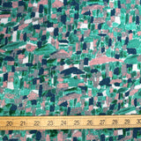 Kokka Keshiki City Around Mountains Cotton Linen Viera - Emerald - 50cm