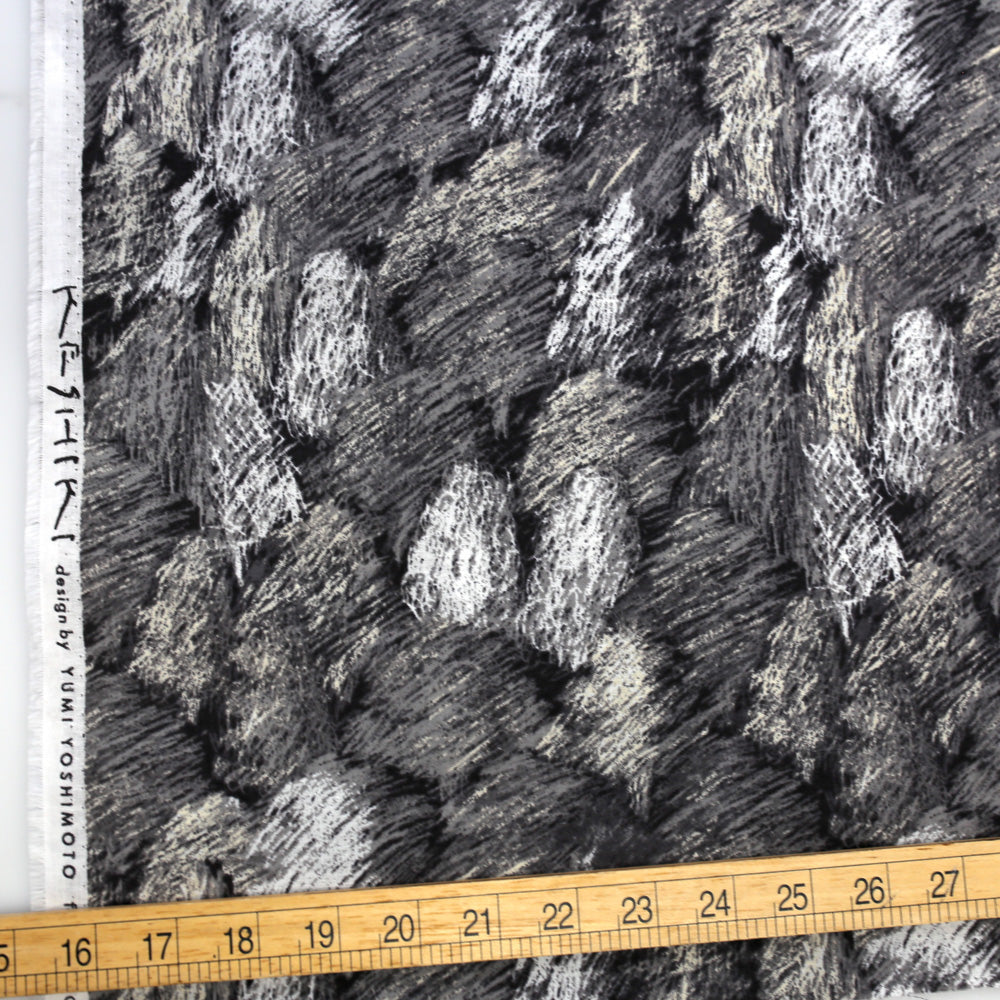 Kokka Keshiki Forest Cotton Linen Compass Lawn - Grey - 50cm