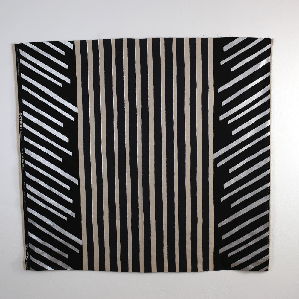 Kokka Echino Geometric Canvas - Black - 50cm