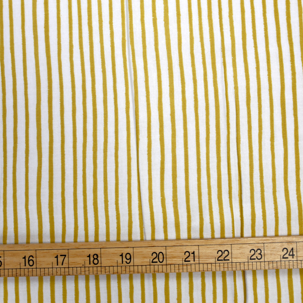 Cotton + Steel Rifle Paper Co Bon Voyage Festive Stripes Cotton - Yellow - Half Yard