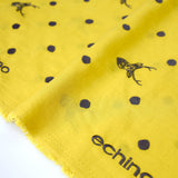 Kokka Echino Sambar Embroidered Cotton Linen Sheeting - Mustard - 50cm