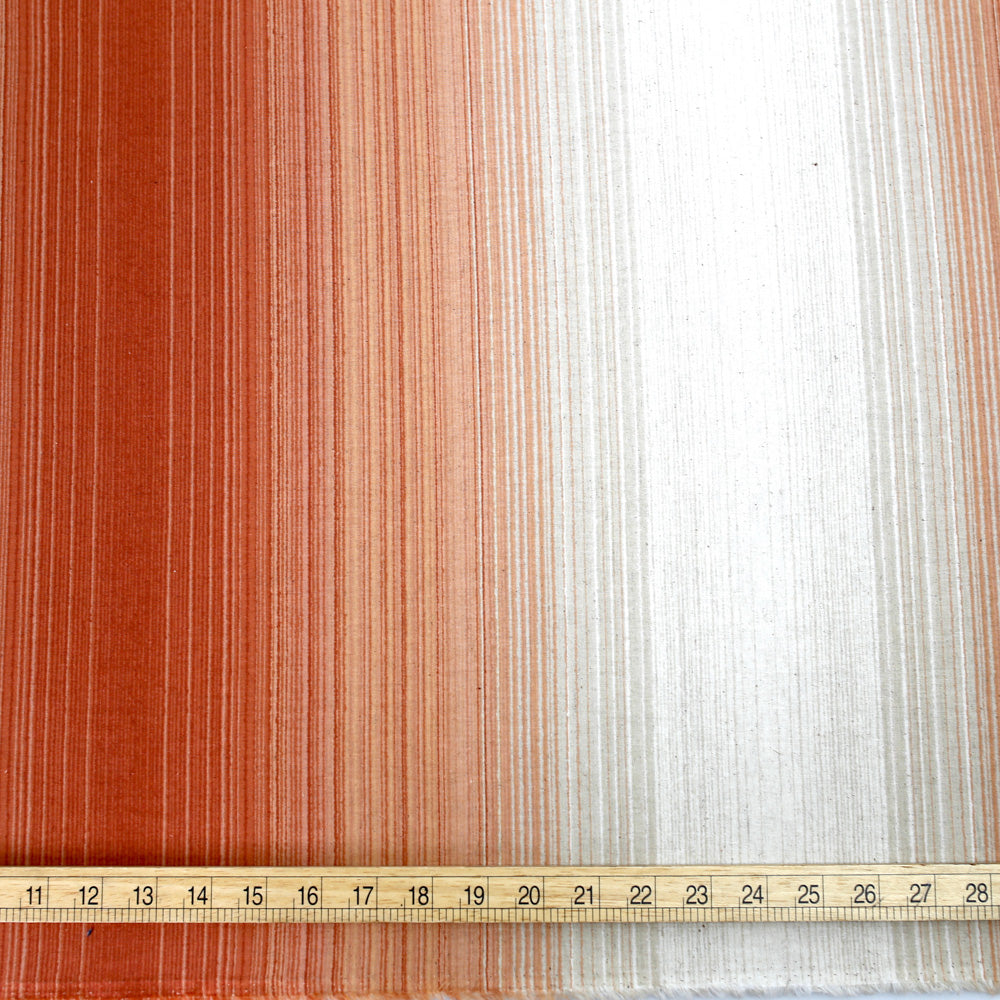 Kokka Ombre Stripes Cotton Linen Sheeting - Orange - 50cm