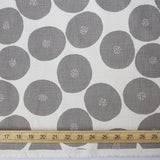 Kokka Muddy Works by Tomotake Anpan - Mortley Cross Soft Canvas - Grey - 50cm - Nekoneko Fabric