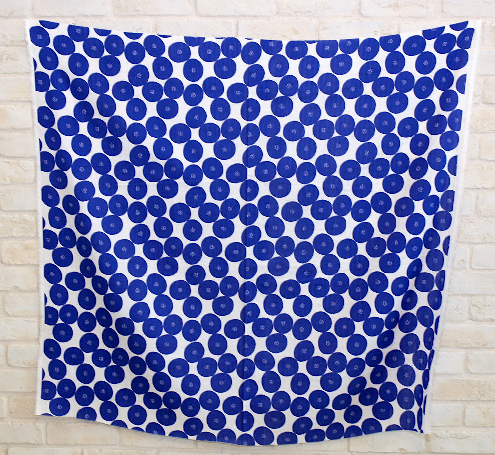 Kokka Muddy Works by Tomotake Mini Anpan - Double Gauze - Bright Blue - 50cm - Nekoneko Fabric