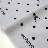 Kokka Echino Sambar Embroidered Cotton Linen Sheeting - Grey - 50cm