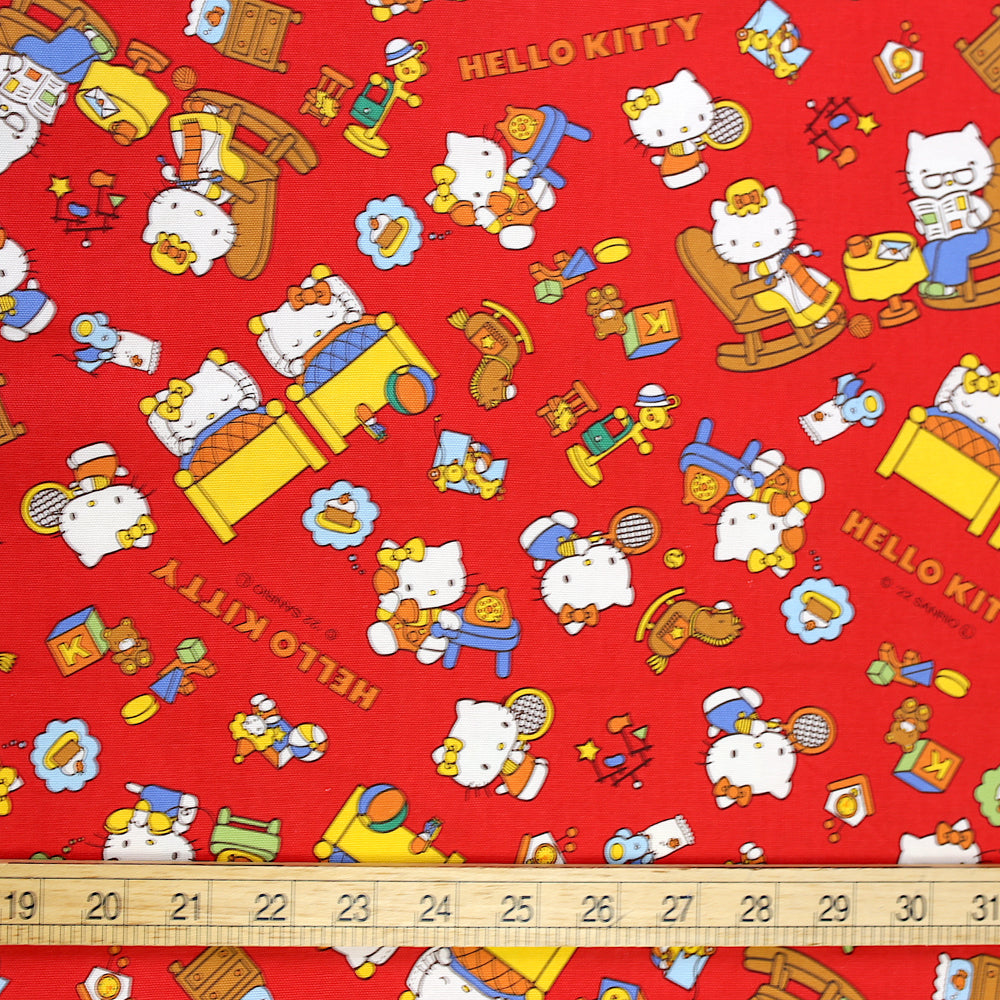Sanrio Hello Kitty Retro Oxford Canvas - Red - 50cm