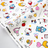 Sanrio Hello Kitty & Friends Mix Oxford Canvas - White - 50cm
