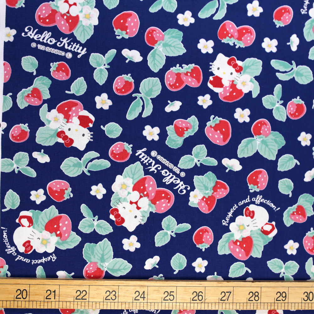 Sanrio Hello Kitty Strawberry Oxford Canvas - Navy - 50cm