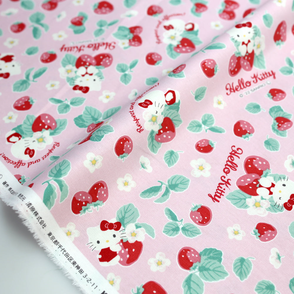 Sanrio Hello Kitty Strawberry Oxford Canvas - Pink - 50cm