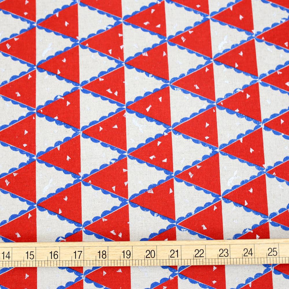 Kokka Echino Tent Canvas - Red - 50cm - Nekoneko Fabric