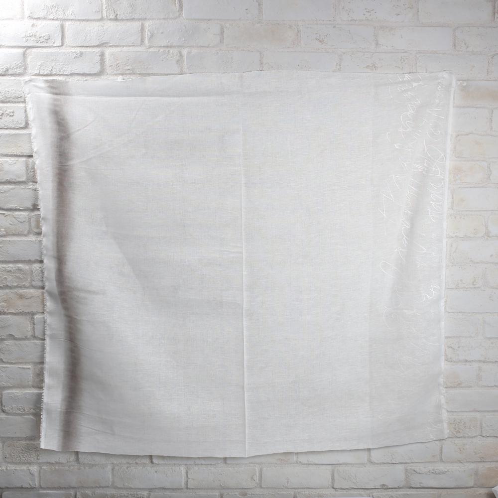 Nani IRO Kokka Beau Yin Yang Ripple Linen Gauze - White - 50cm - Nekoneko Fabric