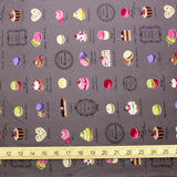 Yuwa Large Macaron Canvas - Brown - 50cm - Nekoneko Fabric