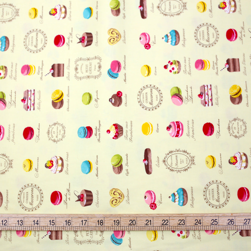 Yuwa Large Macaron Canvas - Yellow - 50cm - Nekoneko Fabric