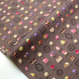 Yuwa Petit Macaron Canvas - Brown - 50cm - Nekoneko Fabric