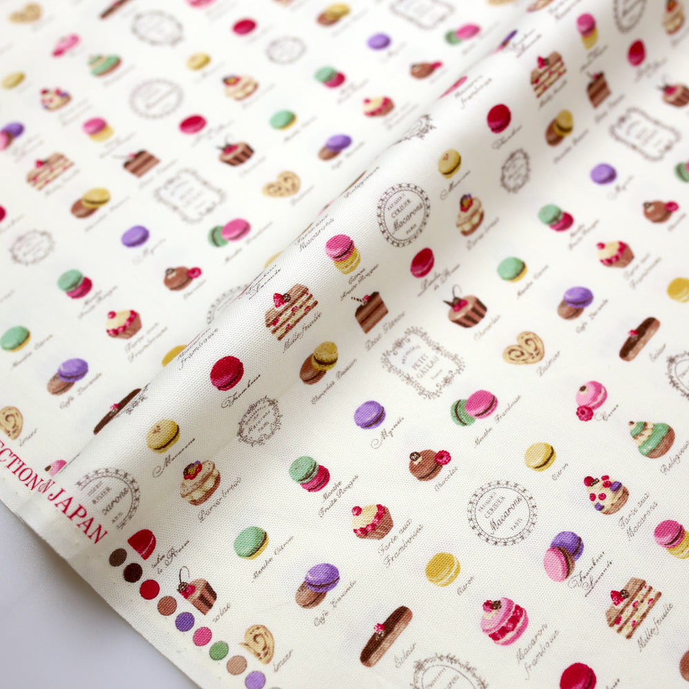 Yuwa Petit Macaron Canvas - Beige - 50cm - Nekoneko Fabric