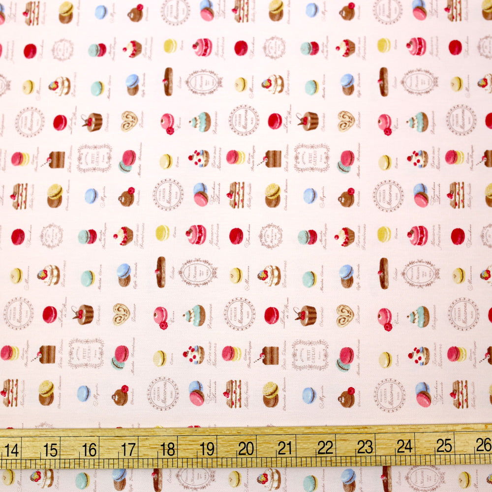Yuwa Petit Macaron Canvas - Pink - 50cm - Nekoneko Fabric