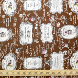 Yuwa Macaron Mangeons En Gateau Cotton - Brown - 50cm - Nekoneko Fabric
