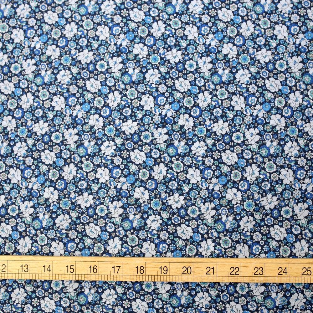 Kokka Floral 4 - Cotton Lawn - Blue E - 50cm