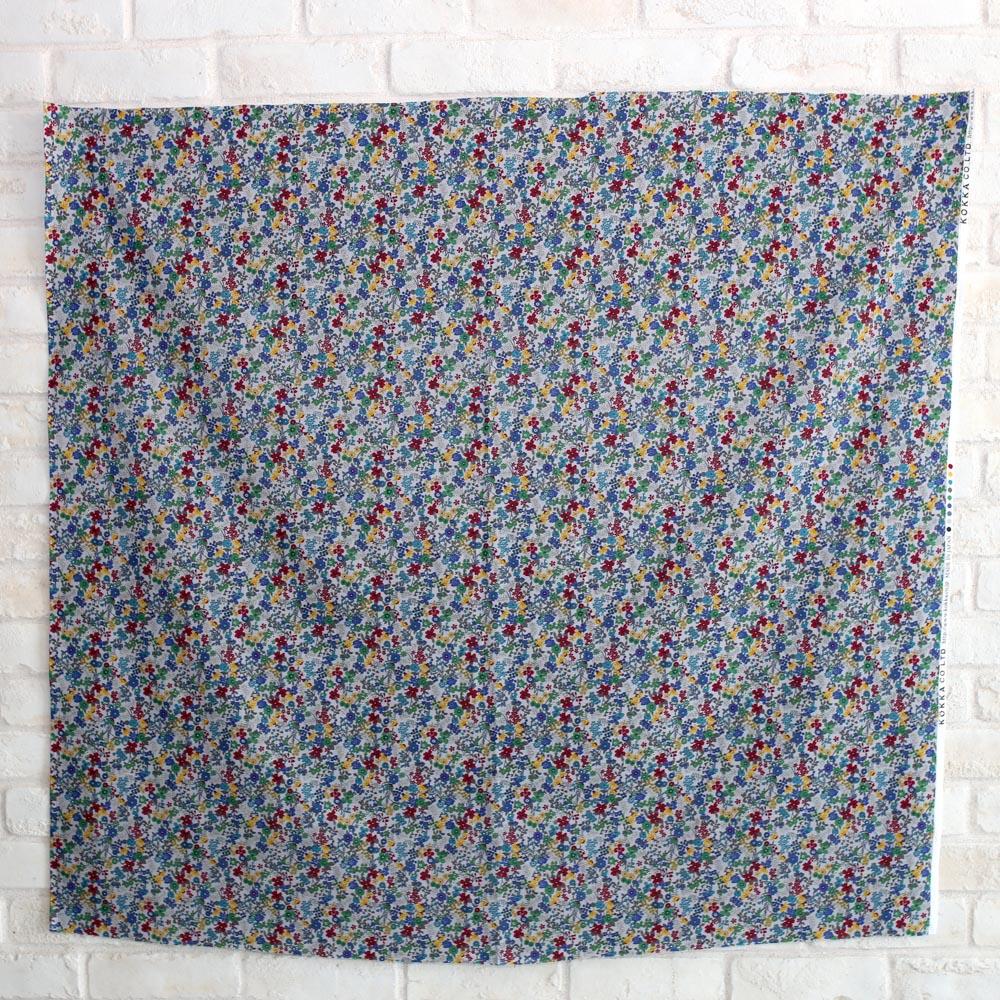 Kokka Floral 6 - Cotton Lawn - Grey Red D - 50cm