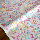 Hello Kitty Sanrio Twin Stars Lollipop Cotton Canvas - Pink - 50cm