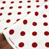 Sevenberry Medium Polka Dots Cotton Twill - White Red - 50cm