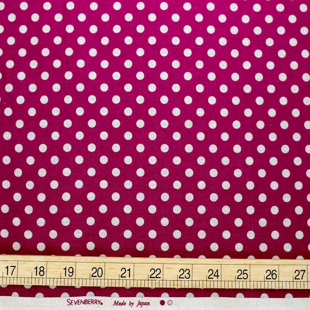 Sevenberry Small Polka Dots Cotton Linen Canvas - Metallic Magenta - 50cm