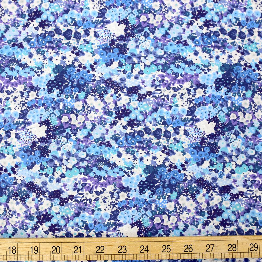 Kokka Nostalgic Garden Floral 2 Cotton Viera - Blue - 50cm