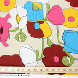 Kokka Retro Floral Cotton Sheeting - Beige- 50cm