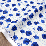 Kokka Floral Organic Cotton Lawn - Blue - 50cm