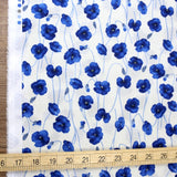 Kokka Floral Organic Cotton Lawn - Blue - 50cm