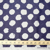 Kokka Cotton Linen Large Dots - Navy - 50cm
