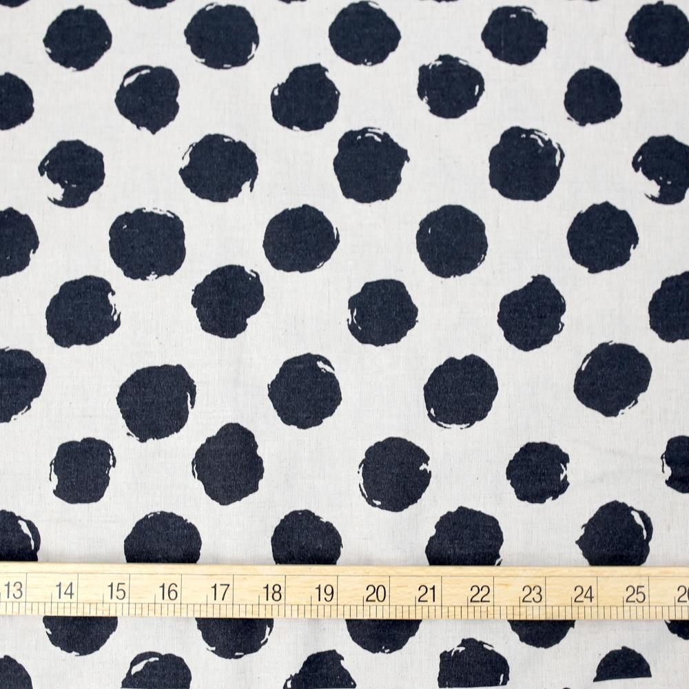 Kokka Cotton Linen Large Dots - Beige - 50cm