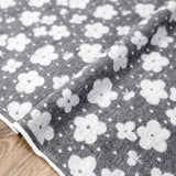Kokka Floral Reversible Brushed Soft Jacquard - Grey - 50cm