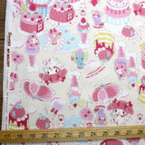 Sanrio Hello Kitty Sanrio My Melody Cakes - Cotton Canvas - Beige - 50cm